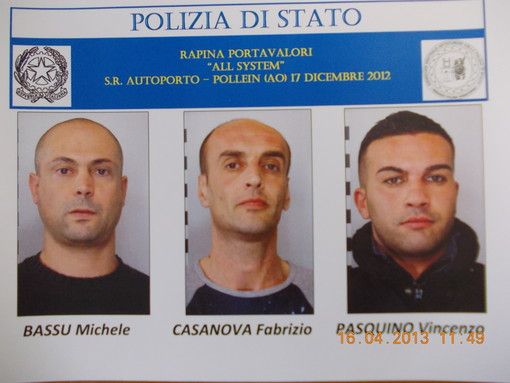 ASSALTO PORTAVALORI: Condannati tre rapinatori