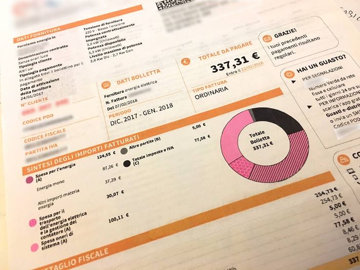 Più di due terzi terzi della bolletta luce se ne vanno in spese extraconsumo