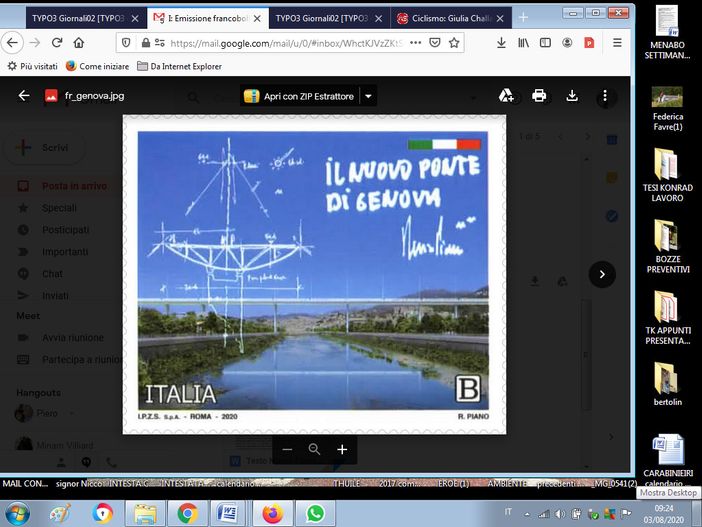 Un francobollo per celebrare il nuovo ponte sul Polcevera Un francobollo per celebrare il nuovo ponte sul Polcevera