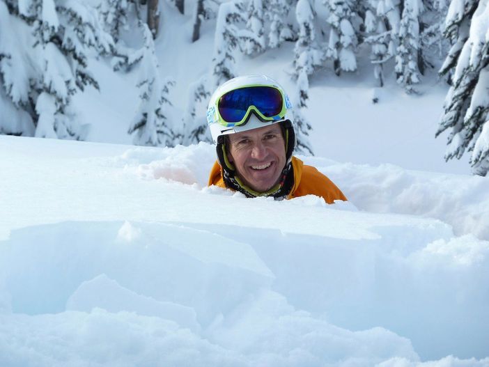 Frank Hennsler in un momento felice durante un'escursione scialpinistica