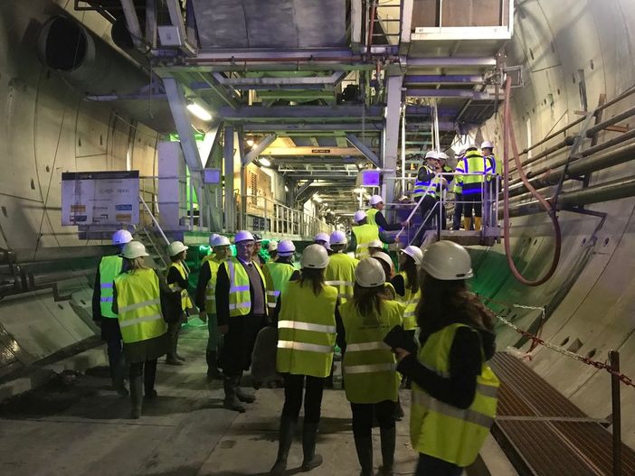 Delagazione Confindustria nel cantiere Tav) Delagazione Confindustria nel cantiere Tav)