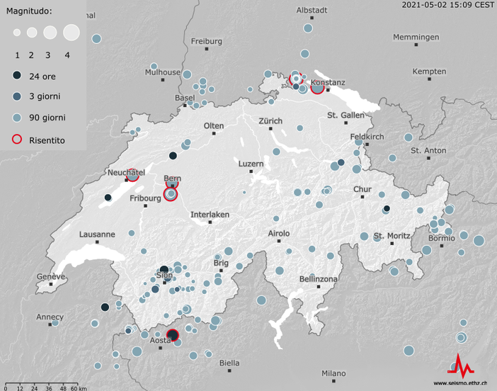 Scossa di terremoto in Valle