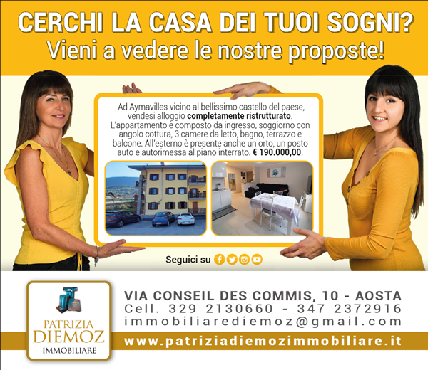 CASA SUBITO IN VALLE D'AOSTA: Alloggio con 3 camere ad Aymavilles, fr. Venoir CASA SUBITO IN VALLE D'AOSTA: Alloggio con 3 camere ad Aymavilles, fr. Venoir