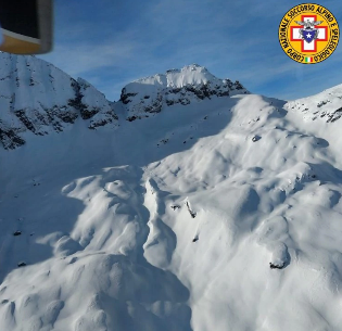 Il punto di distacco della valanga Il punto di distacco della valanga