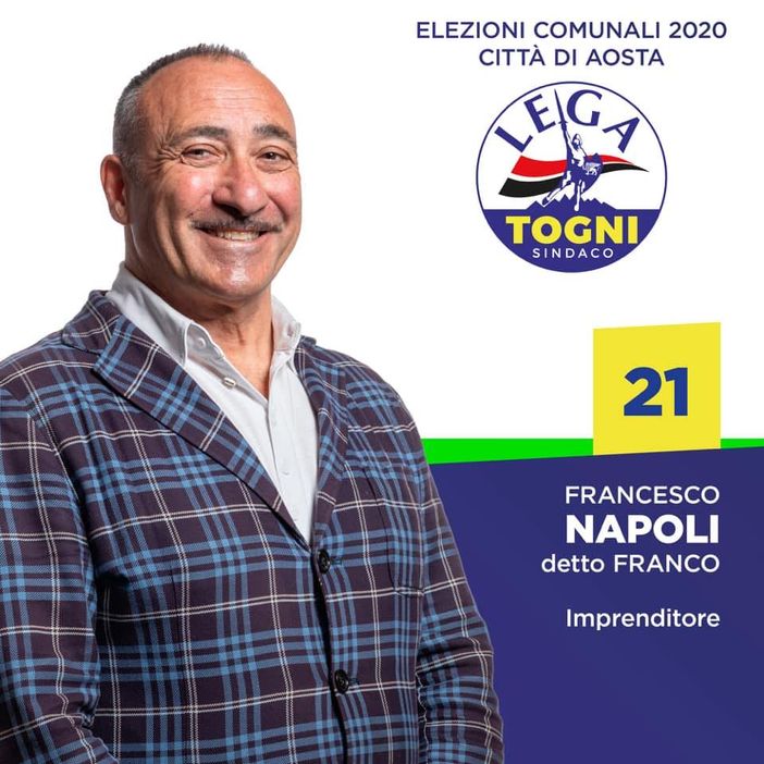 ELEZIONI: Franco Napoli, candidato della Lega Vda, 'possiamo dare ad Aosta la vera svolta epocale' ELEZIONI: Franco Napoli, candidato della Lega Vda, 'possiamo dare ad Aosta la vera svolta epocale'