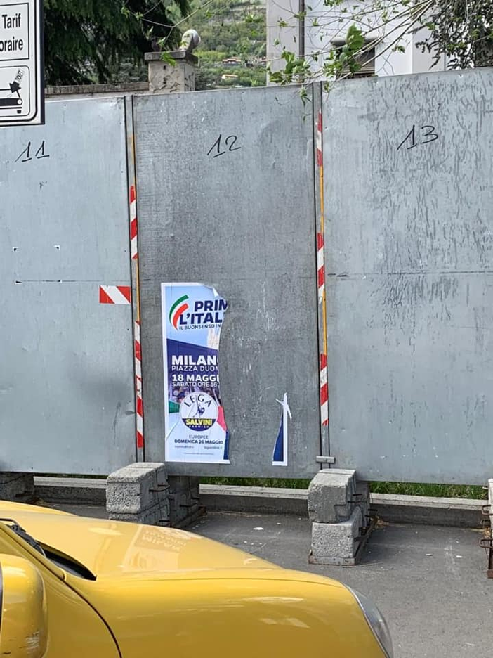 Vandali elettorali strappano manifesti Paolo Sammaritani (Lega) Vandali elettorali strappano manifesti Paolo Sammaritani (Lega)