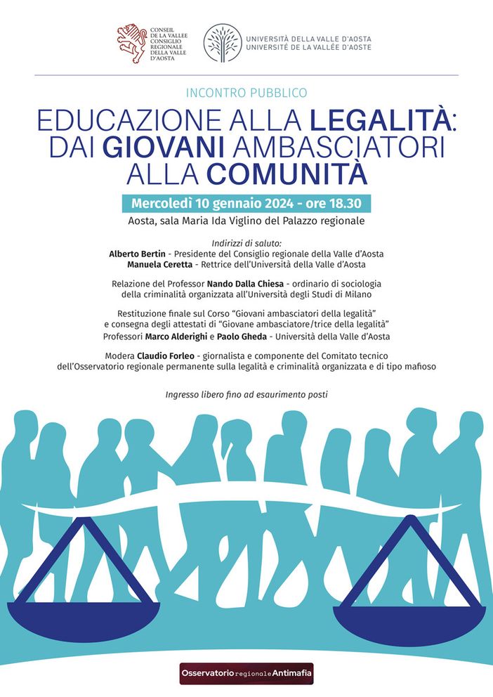 Educazione alla legalità: incontro pubblico con il Professore Nando Dalla Chiesa