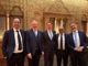 Da ds: Alessandro Cavaliere (HOTREC e Federalberghi), Roberto Costa (Italian Chamber of Commerce UK), Alexandros Vassilikos (Presidente HOTREC), Manfred Pinzger (Federalberghi e Confcommercio), Roberto Calugi (FIPE)]