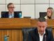 In primo piano l'assessore Davide Sapinet (Uv), dietro, Corrado Jordan (Uv)