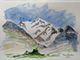 Il Monte Rosa da Macugnaga (Acquerello di Mauro Bellini)