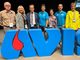 La  delegazione VdA da sn: Eraldo Giovanetto; Ingrid Brédy, Presidente Nazionale Giampietro Briola, Piercarlo Lunardi, Daniela Belley, Matteo Carlin e Mara Bionaz