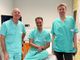 Da sx il dottor Ezio Talarico (responsabile SS Endoscopia), il dottor Emanuele Baldassarre, il dottor Emanuele Castelli (Direttore della SC Urologia)