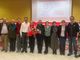 La segretaria generale Vilma Gaillard con i segreta generali delle categorie e dello Spi . Da sx Domenico Falcomatà (Spi), Jean Noël Albert ( Filctem), Marina Milanesio (Fisac), Ezio Dufour (Flai), Fabrizio Graziola (Fiom e Nidil), Igor De Belli (Fp), Cristina Marchiaro (Filt), Simona D’Agostino (Flc), Barbara Capelli (Slc), Gabriele Matterana ( Filcams), Roberto Billotti (Fillea).