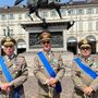 Da sN: Cap. com. Massimo FERRERO, Comandante del I° Centro di mobilitazione CMV CRI Piemonte e Valle d'Aosta  Ten. Col. com. Claudio MOLLEA, Cap. com. Antonello PIFFARI