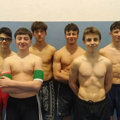 Eric Mombelli, Mattia Coutandin, Jacopo Favre, Ruben Vitulli, Gabriele Mordenti e Guglielmo Sansano Eric Mombelli, Mattia Coutandin, Jacopo Favre, Ruben Vitulli, Gabriele Mordenti e Guglielmo Sansano