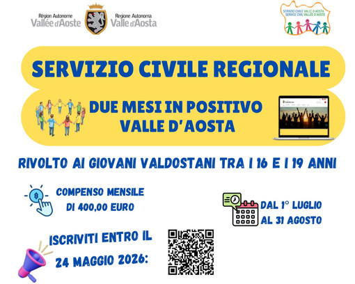 Servizio civile, torna "Due mesi in positivo": 71 posti per l'estate dei giovani valdostani