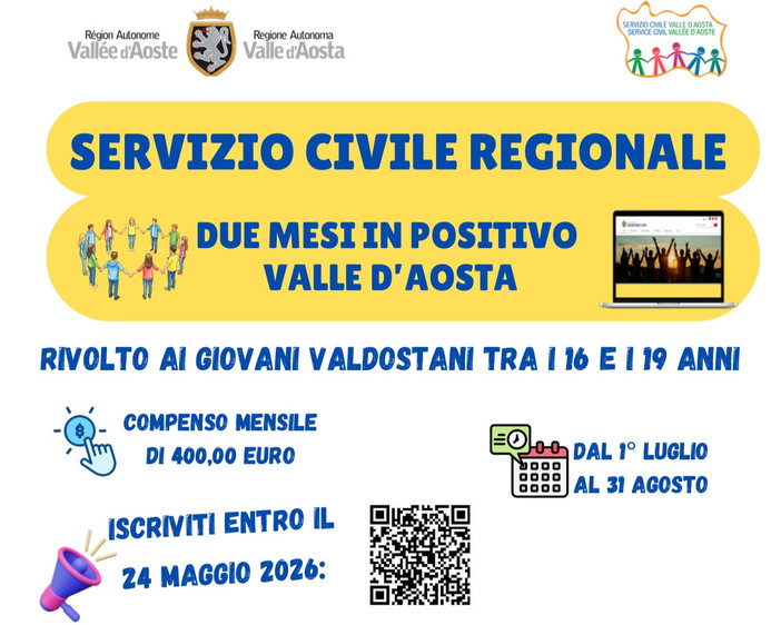 Servizio civile, torna "Due mesi in positivo": 71 posti per l'estate dei giovani valdostani