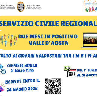 Servizio civile, torna "Due mesi in positivo": 71 posti per l'estate dei giovani valdostani