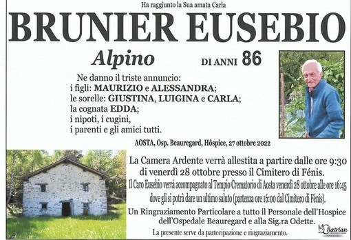 L'Alpino Eusebio Brunier è andato avanti
