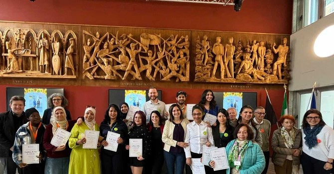 Presenti oltre agli studenti premiati, l'Asssore Lavevaz, la Dirigente Scolastica del CRIA Staffieri, le docenti del CRIA Biagi e Conti, la Presidente della Delegazione FAI di Aosta Sig.ra Alessandra Fulginiti ed alcuni altri delegati
