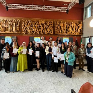 Presenti oltre agli studenti premiati, l'Asssore Lavevaz, la Dirigente Scolastica del CRIA Staffieri, le docenti del CRIA Biagi e Conti, la Presidente della Delegazione FAI di Aosta Sig.ra Alessandra Fulginiti ed alcuni altri delegati