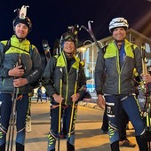 La pattuglia del Centro Addestramento Alpino — composta dal Graduato Capo Nicole Gontier, dal Graduato Scelto Lorenzo Di Francesco e dal Graduato Francesco Manzoni