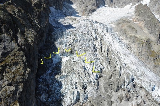 Courmayeur: Rischio crollo 250Mila metri cubi di ghiaccio dal ghiacciaio Planpincieux in Val Ferret