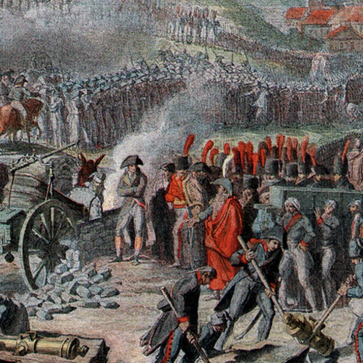 Una stampa raffigurante il passaggio di Napoleone al Gran San Bernardo
