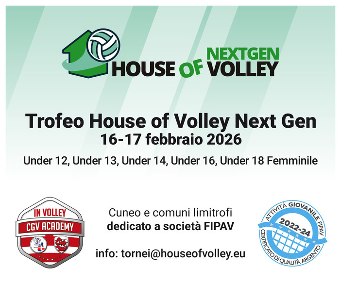House of Volley NEXTGEN: a febbraio il debutto a Cuneo