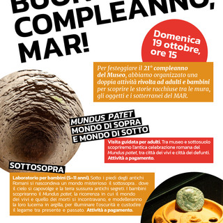 Il MAR-Museo Archeologico Regionale di Aosta festeggia il suo 21° compleanno Il MAR-Museo Archeologico Regionale di Aosta festeggia il suo 21° compleanno