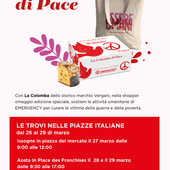 Una “Colomba di Pace” per Emergency: la solidarietà arriva nelle piazze valdostane