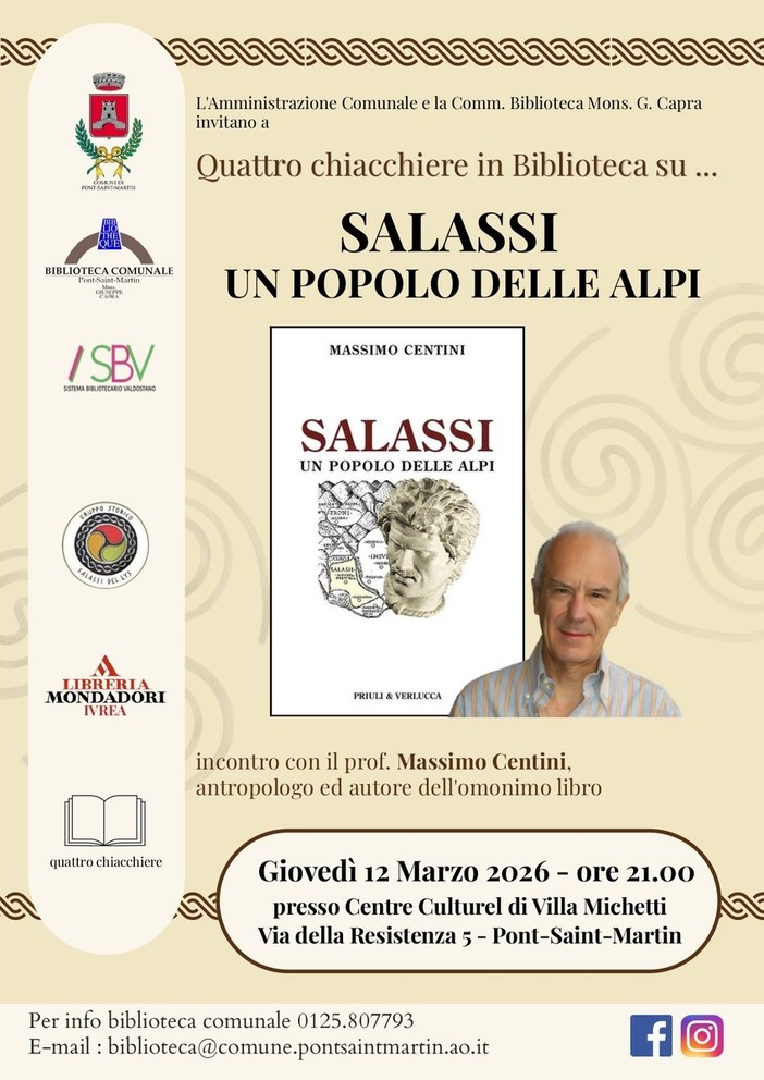 Pont-Saint-Martin: l'antropologo Massimo Centini svela i segreti dei Salassi, il fiero popolo delle Alpi