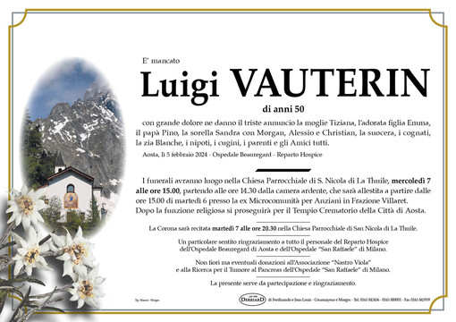 La Thuile in lutto per la morte di Luigi Vauterin