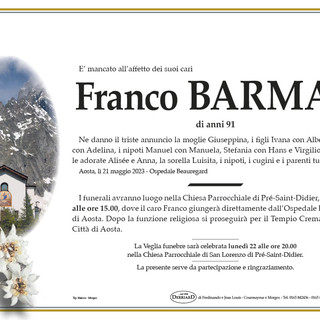 Pré Saint Didier in lutto per la morte di Franco Barmaz