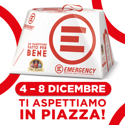 I volontari Emergency nelle piazze  con il “panettone fatto per bene” prodotto da Tre Marie