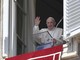 Papa Francesco dalla finestra del suo studio nel Palazzo Apostolico Vaticano