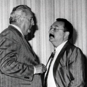 A ds Bruno milanesio con l'allora presidente della REgione l''unionista Mario Andrione A ds Bruno milanesio con l'allora presidente della REgione l''unionista Mario Andrione