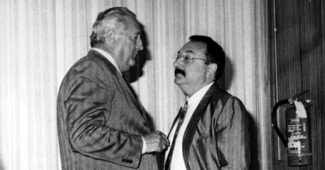 A ds Bruno milanesio con l'allora presidente della REgione l''unionista Mario Andrione A ds Bruno milanesio con l'allora presidente della REgione l''unionista Mario Andrione