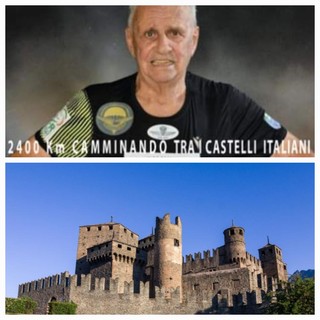 Alessandro Bellière a Fénis per la quarantacinquesima tappa della sfida “I novanta castelli del Nord Italia”
