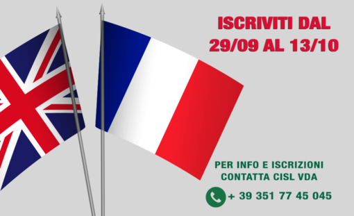 CISL VdA organizza corsi di francese e inglese