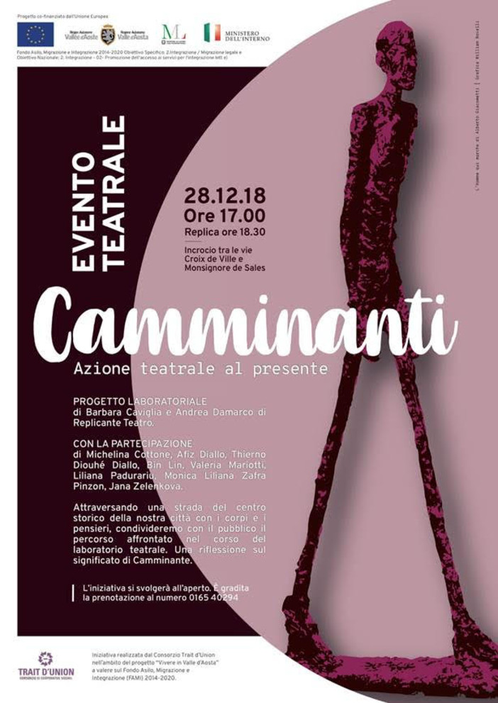 Al via 'Camminanti', laboratorio di teatro per cittadini stranieri Al via 'Camminanti', laboratorio di teatro per cittadini stranieri