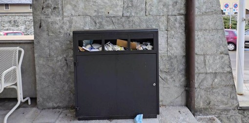 Il cassonetto della vergogna in via Guido Rey