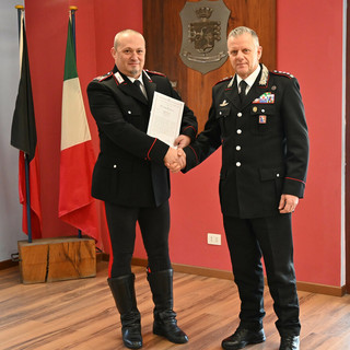 L’Appuntato Scelto Q.S. Riccardo Vannucci con il Col. Livio Propato Comandante del Gruppo