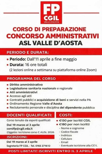 Concorso USL per 39 assistenti: al via il corso di preparazione della FP CGIL