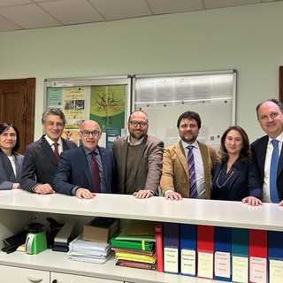 Da sn: Antonella Lucchese, Stefano Disitlli, Gianni Frand-Genisot, Paolo D’Aquino, Federico Riamo, Giulia Ventura e Jean-Claude Mochet