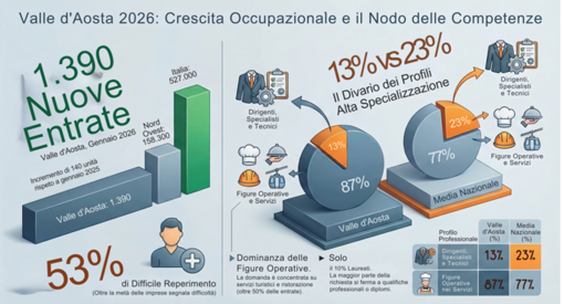 Lavoro: Valle d’Aosta in crescita ma imprese a caccia di competenze