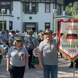 La Fanfara in uscita dalla sede regionale dell'ANA