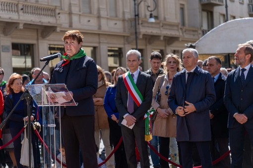Susanna Florio (Anpi) in Piazza Chanoux