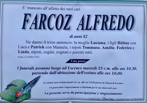 L'alpino Alfredo Farcoz è andato avanti