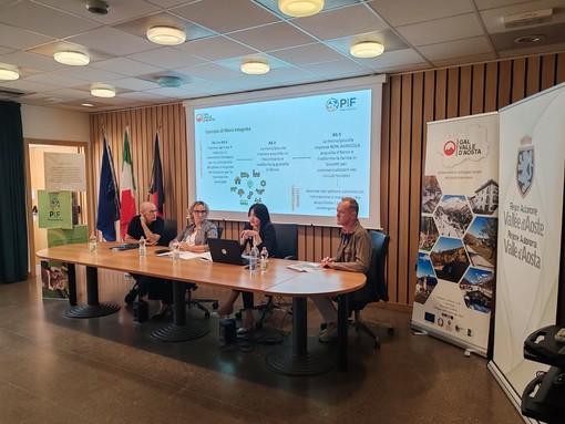 Da sn: Alessandro Rota, Dirigente Autorità di gestione CSR 2023-2027, Assessore all’Agricoltura e Risorse naturali Speranza Girod, Coordinatrice GAL Valle d’Aosta Marta Anello, Presidente GAL Valle d'Aosta Camillo Rosset (ph. GAL) Da sn: Alessandro Rota, Dirigente Autorità di gestione CSR 2023-2027, Assessore all’Agricoltura e Risorse naturali Speranza Girod, Coordinatrice GAL Valle d’Aosta Marta Anello, Presidente GAL Valle d'Aosta Camillo Rosset (ph. GAL)